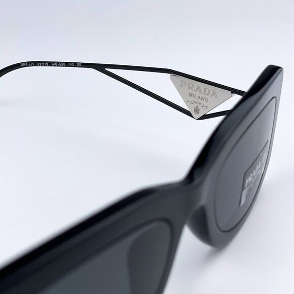 NEW Prada PR14YS 1AB5S0 Black Dark Grey Rectangle Unisex Sunglasses - Picture 14 of 14